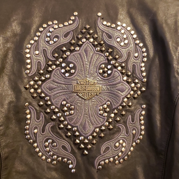 Ladies genuine leather Harley Davidson riding jack - Picture 2 of 7